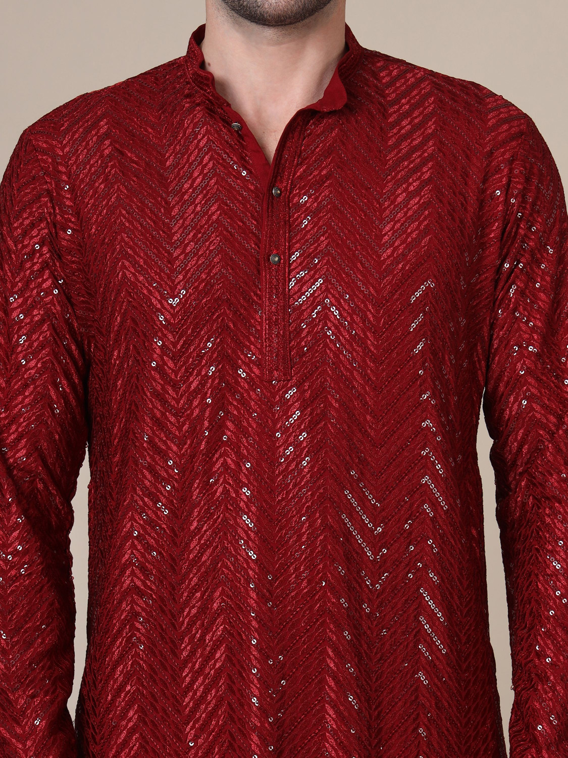 Image of ADHIRAJAN Men Kurta Pyjama Set