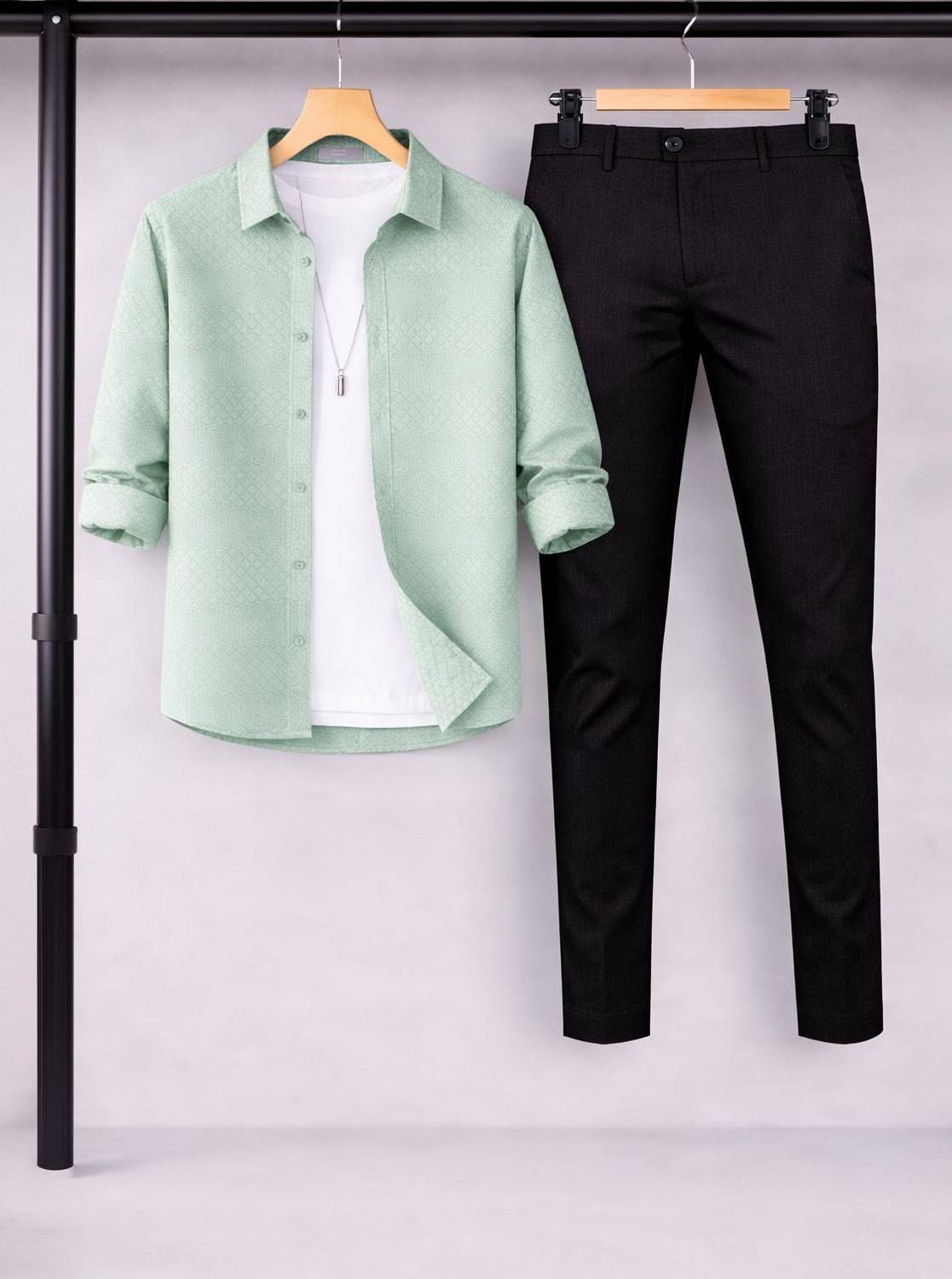 Black Deer Men Shirt Pant Set