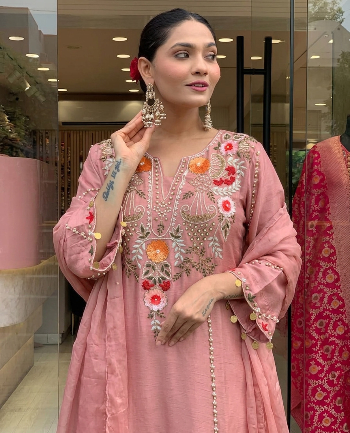 Image of PRASAANCREATION Women Kurta Pant Dupatta Set