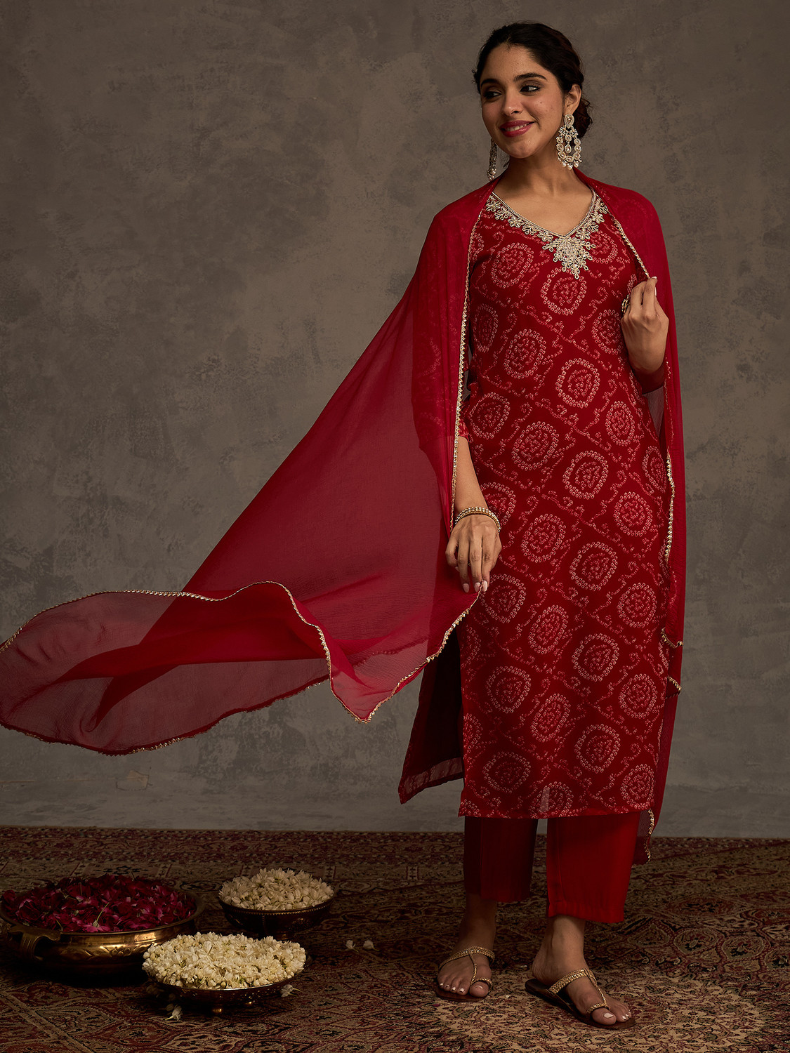 Image of Indo Era Women Kurta Pant Dupatta Set