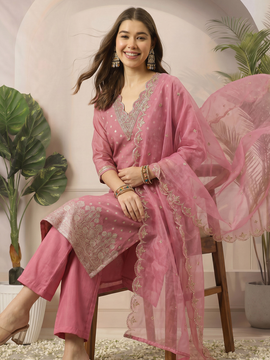 Image of Fabian Fashion Women Kurta Pant Dupatta Set