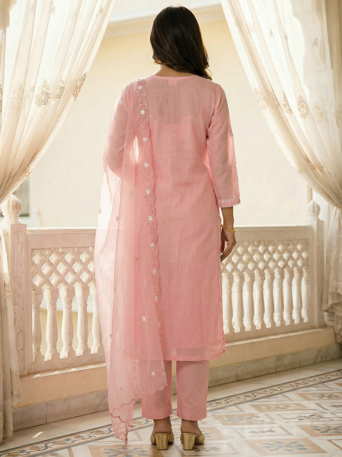Image of Indo Era Women Kurta Pant Dupatta Set