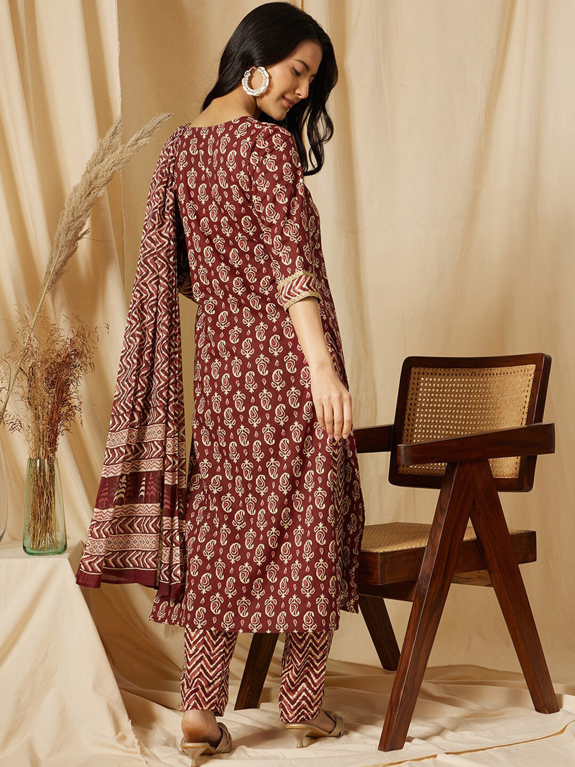 Image of Fashcurvy Women Kurta Pant Dupatta Set