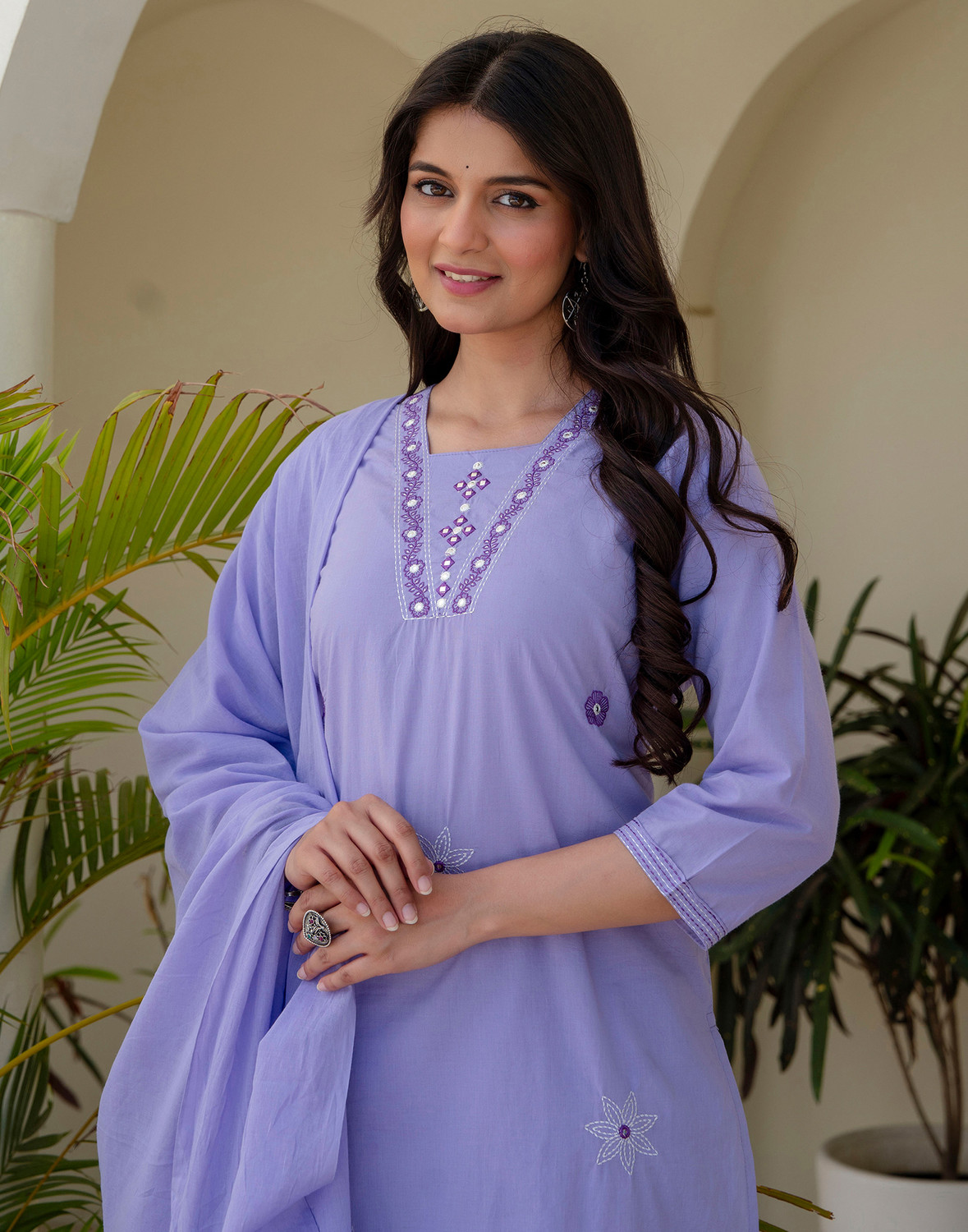 Image of Skylee Women Kurta Pant Dupatta Set
