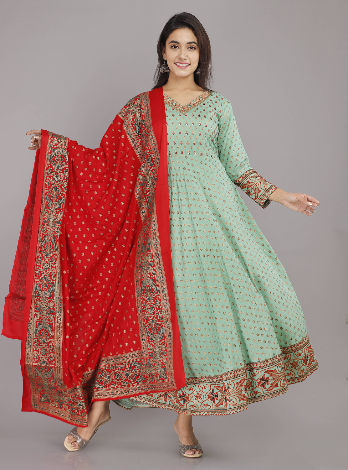 Image of HARITWAL Women Kurta Dupatta Set