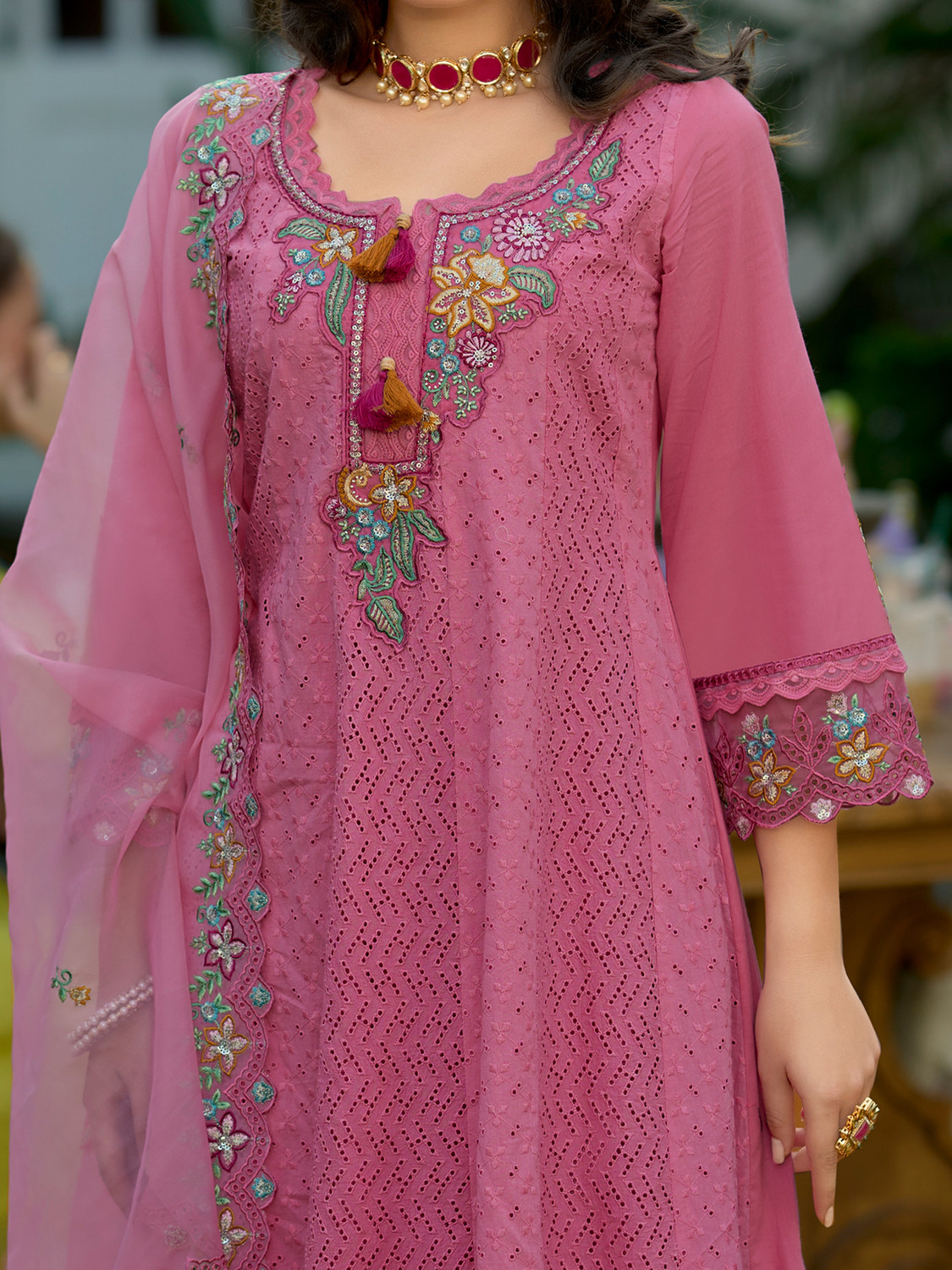 Image of Indo Era Women Kurta Pant Dupatta Set