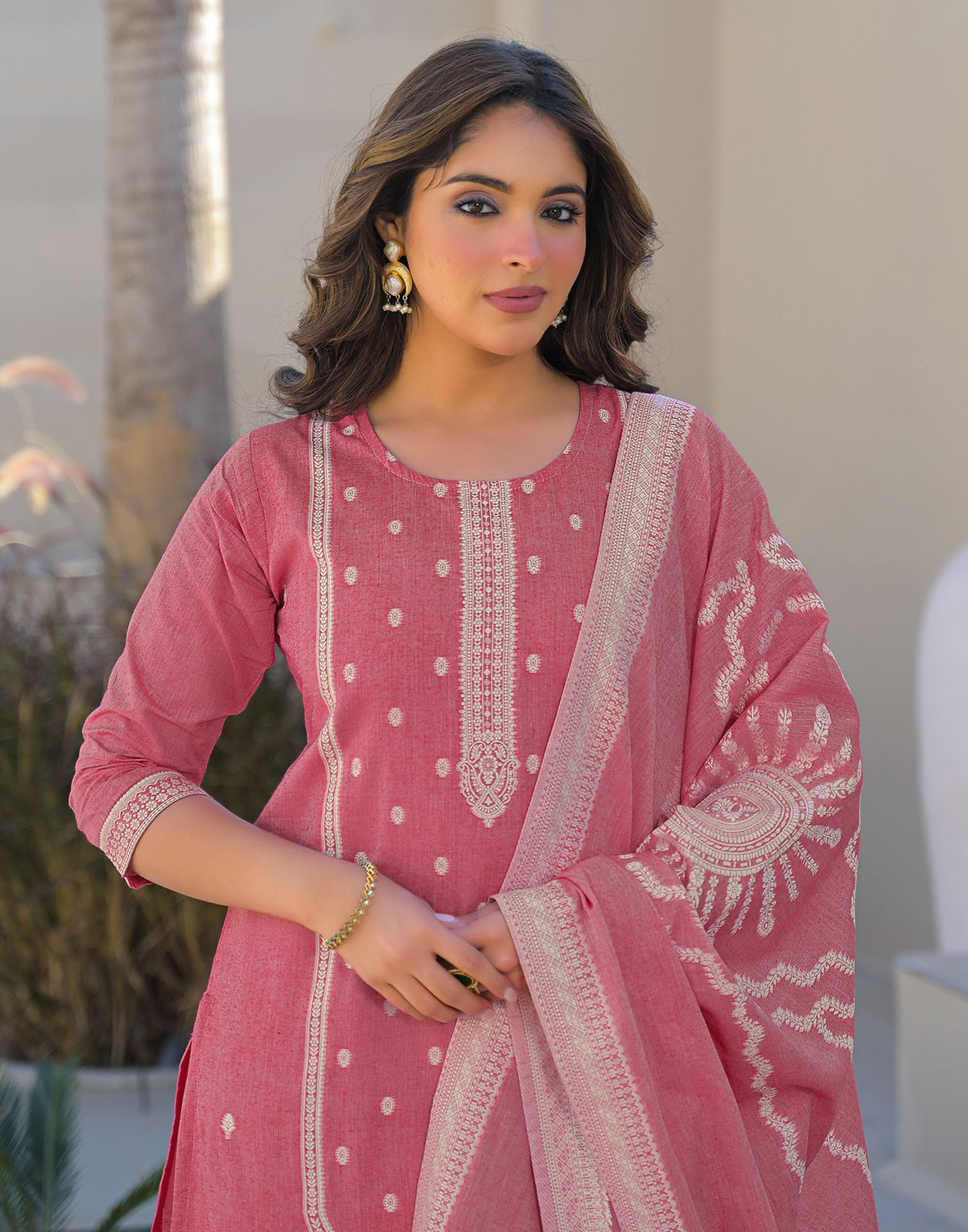 Image of Skylee Women Kurta Pant Dupatta Set
