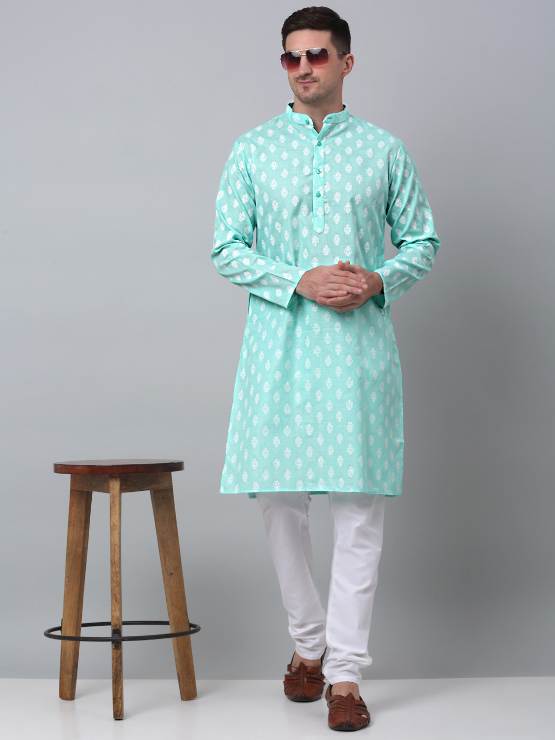 Image of Jompers Men Printed Straight Kurta