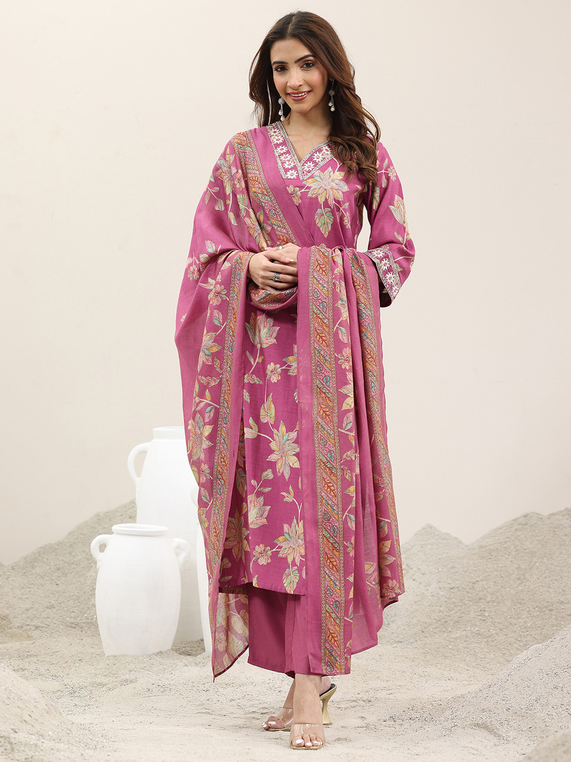 Image of LIBAS Women Kurta Pant Dupatta Set
