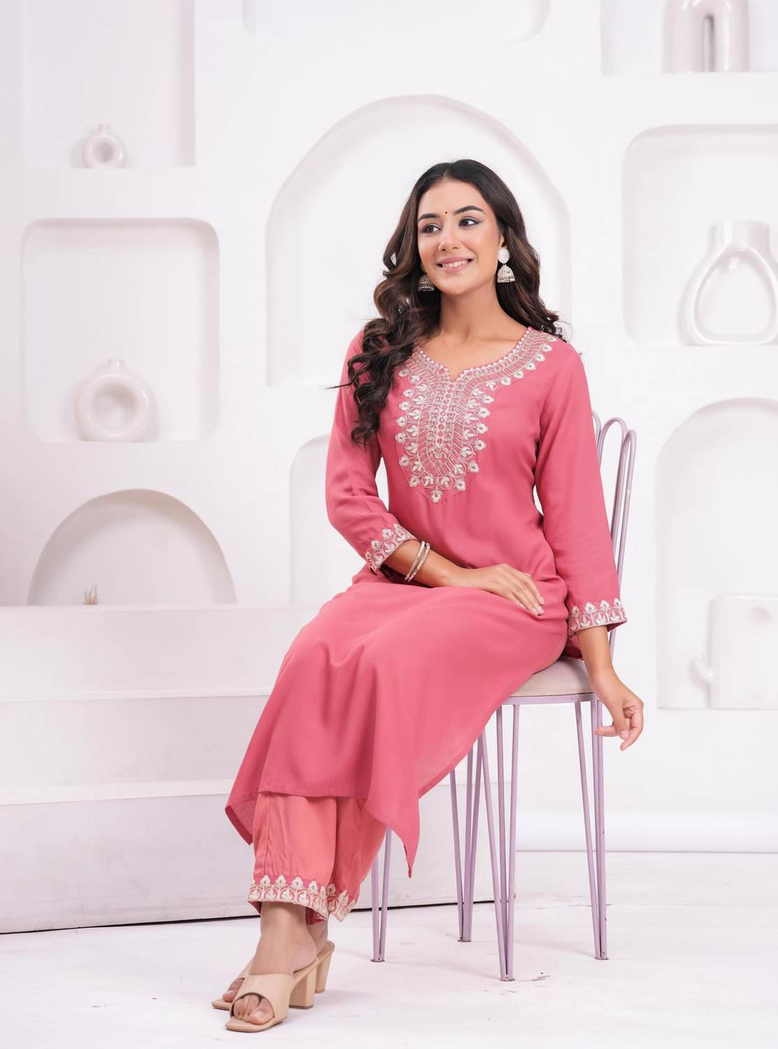 Bunai Dhaga Women Kurta Palazzo Set