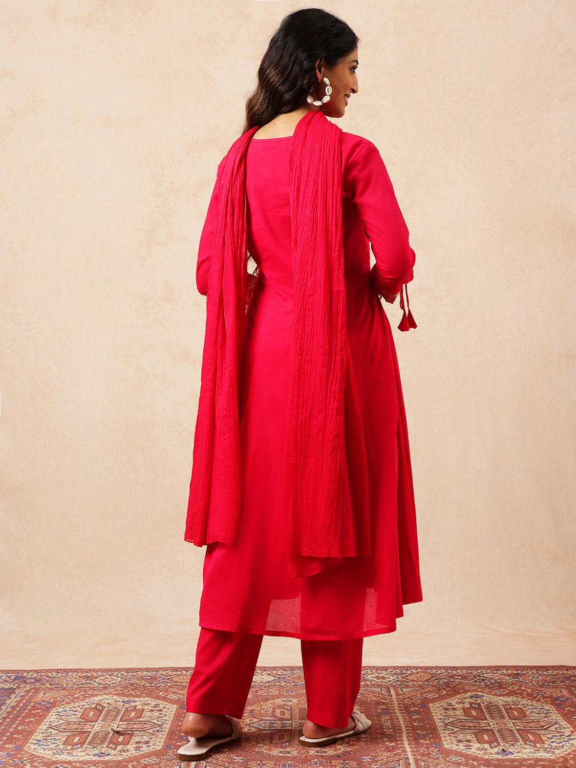 Image of VBUYZ Women Kurta Palazzo Dupatta Set