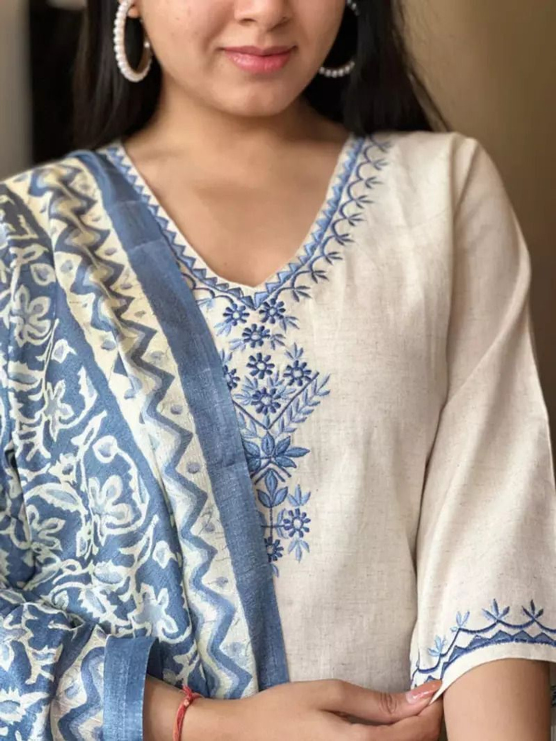 Image of FABZARI Women Kurti Pant Dupatta Set