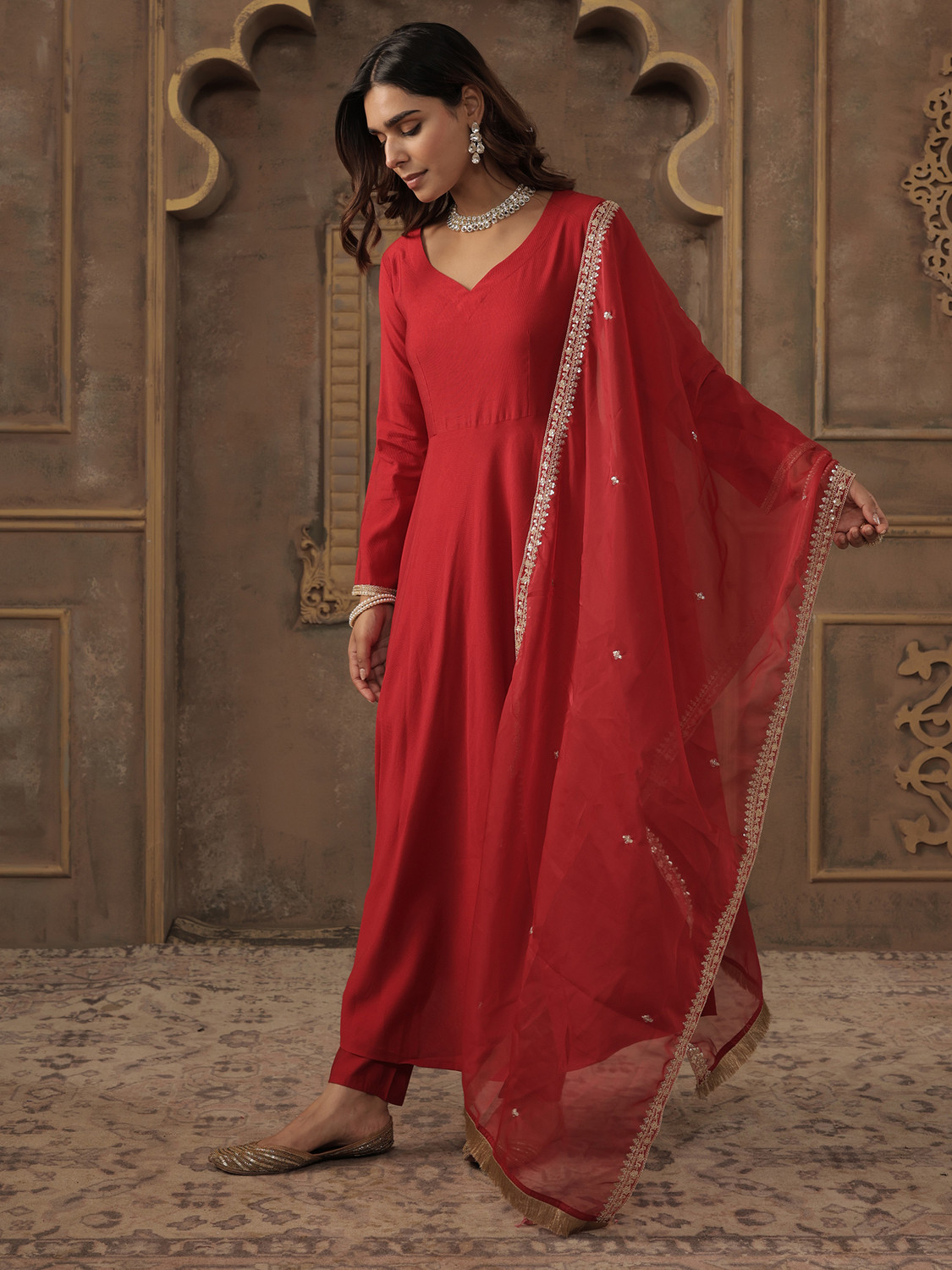 Image of Indo Era Women Kurta Pant Dupatta Set