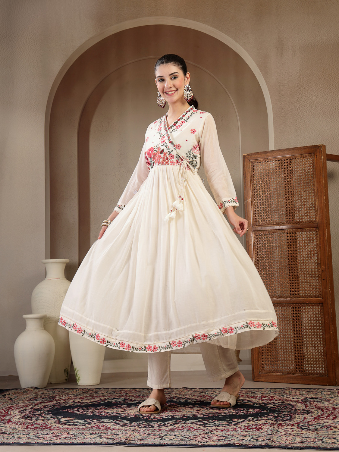 Image of Gulmohar Jaipur Women Kurta Palazzo Dupatta Set
