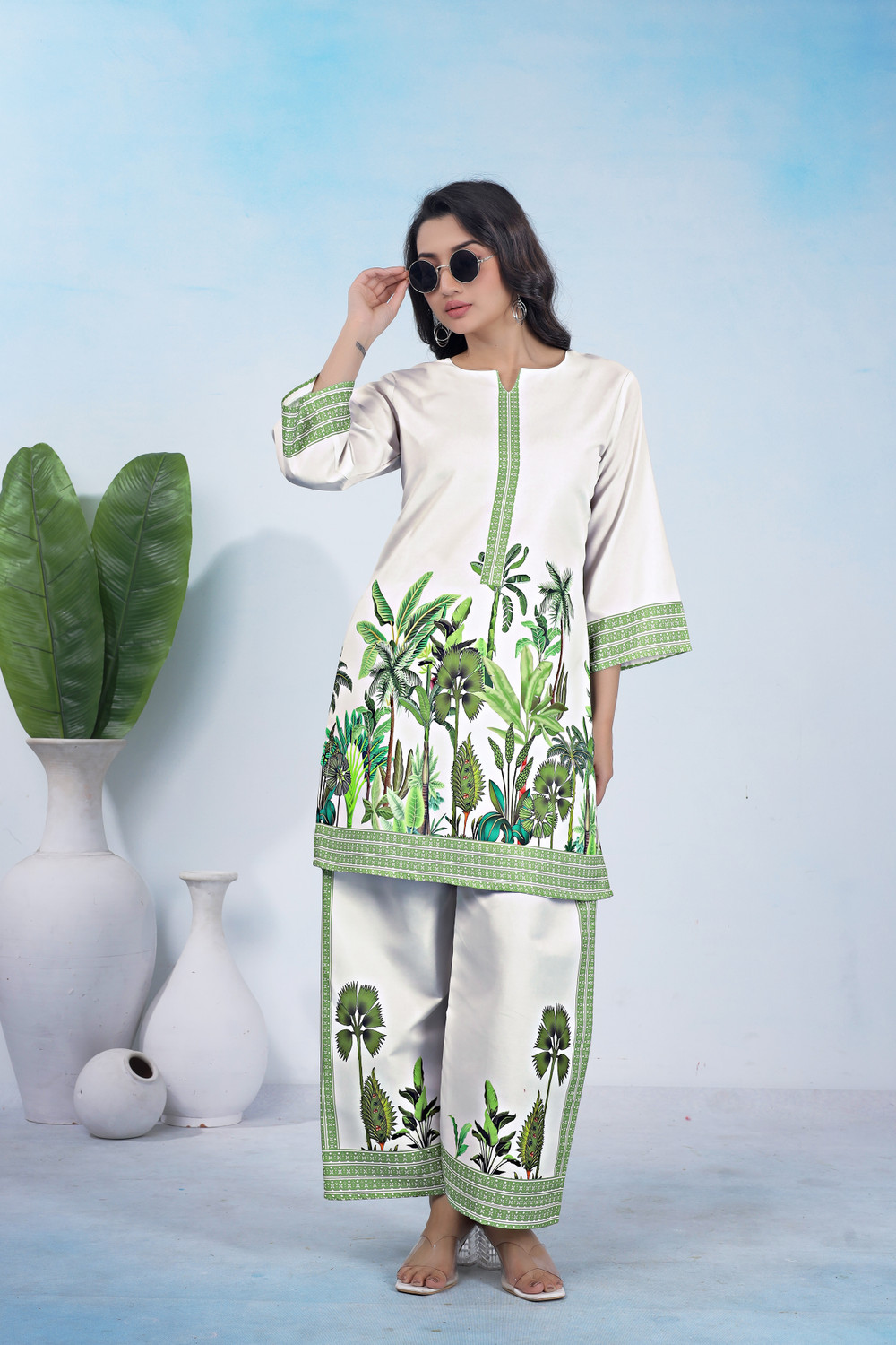 Image of safvi cration Women Kurti Palazzo Set