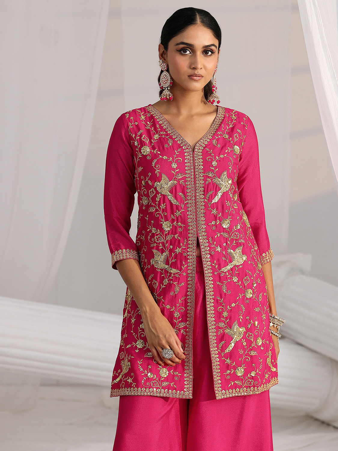 Image of LIBAS Women Kurta Palazzo Dupatta Set