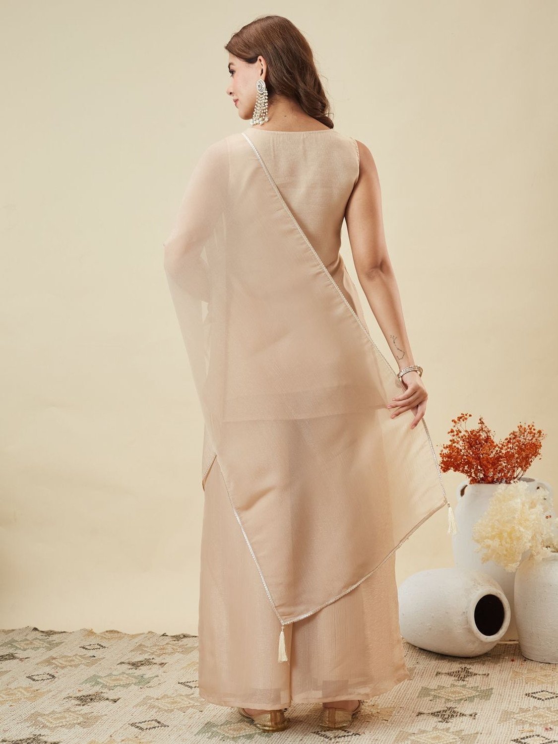 Image of MOKOSH Women Kurta Sharara Dupatta Set