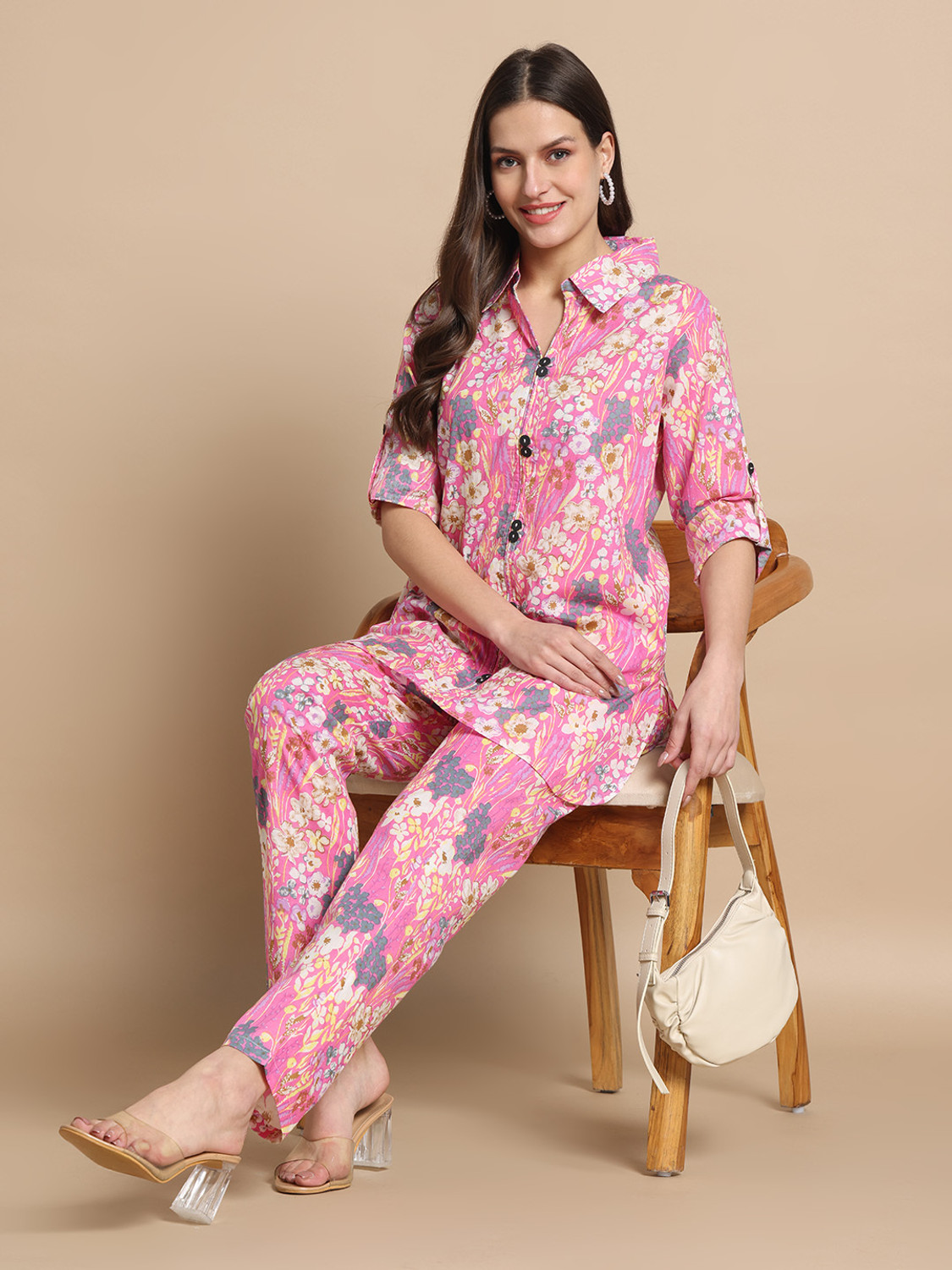 Image of Gujari Women Shirt Palazzo Set