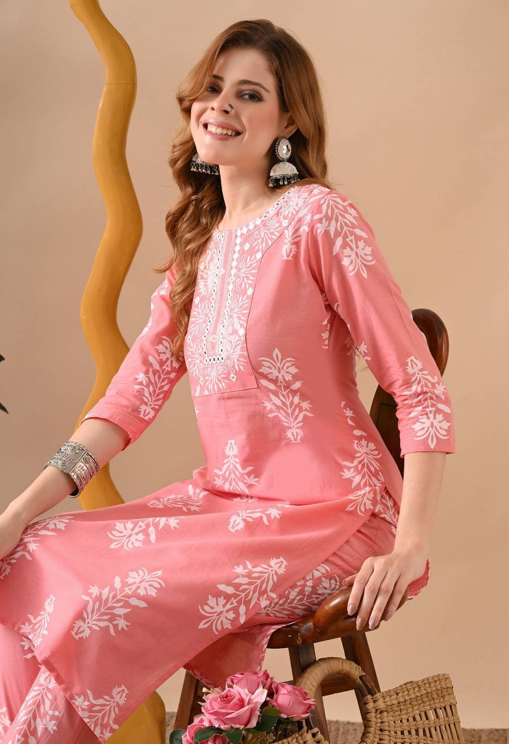 Image of FABUNNA COTTON Women Kurta Pant Set