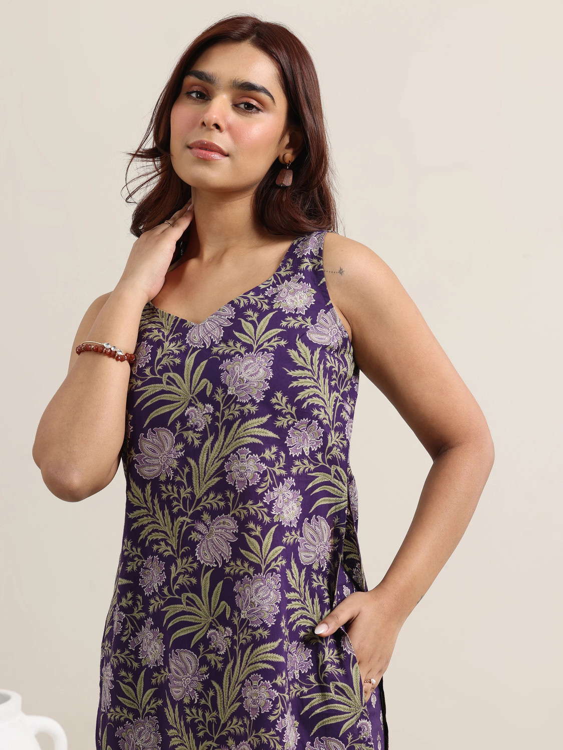 Image of LIBAS Women Cotton Blend Kurta Pant Dupatta Set