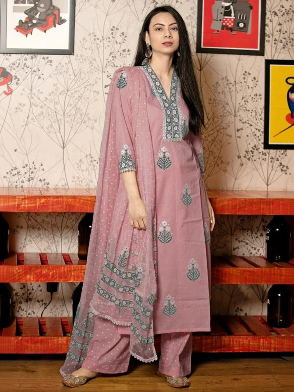Image of SARSINYA FEBTEX Women Kurta Pyjama Dupatta Set