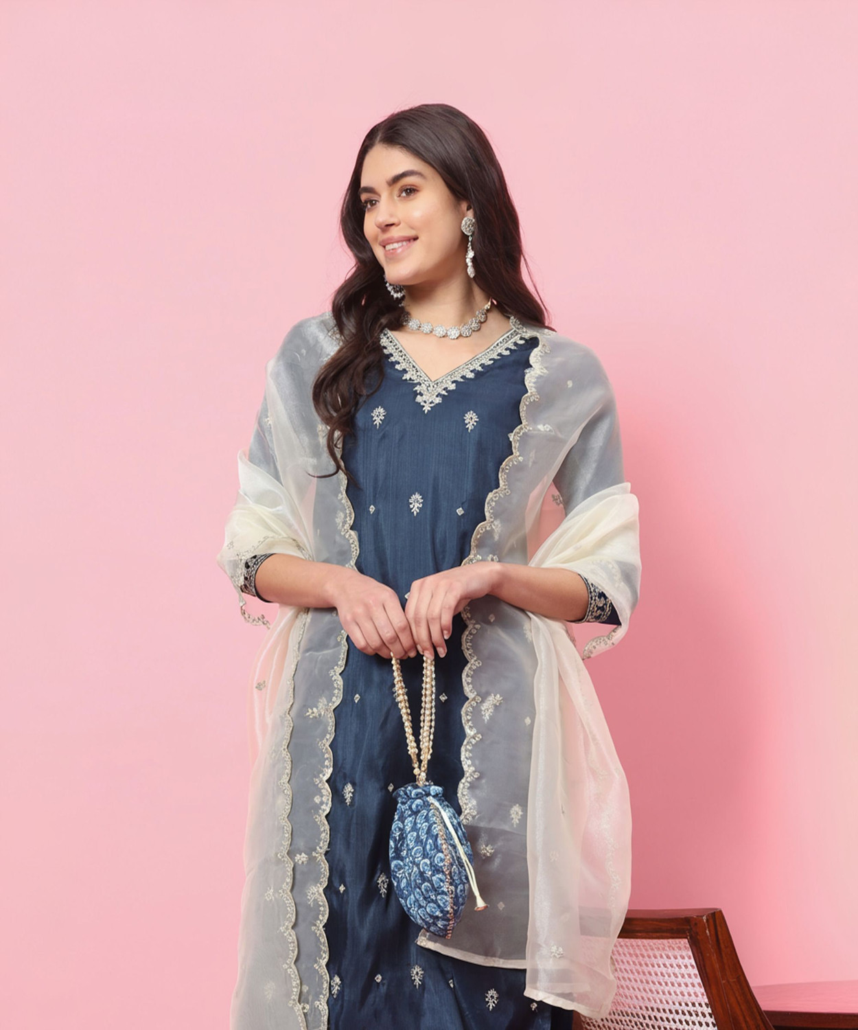 Image of VredeVogel Women Kurta Pant Dupatta Set