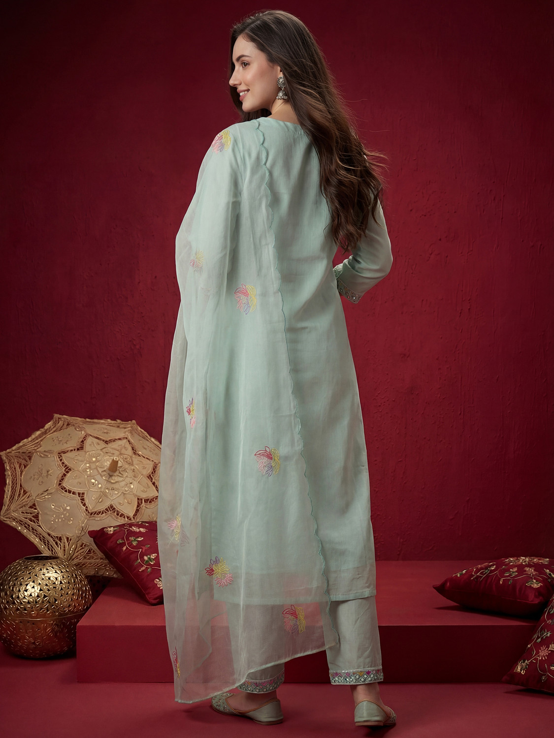Image of Indo Era Women Kurta Pant Dupatta Set