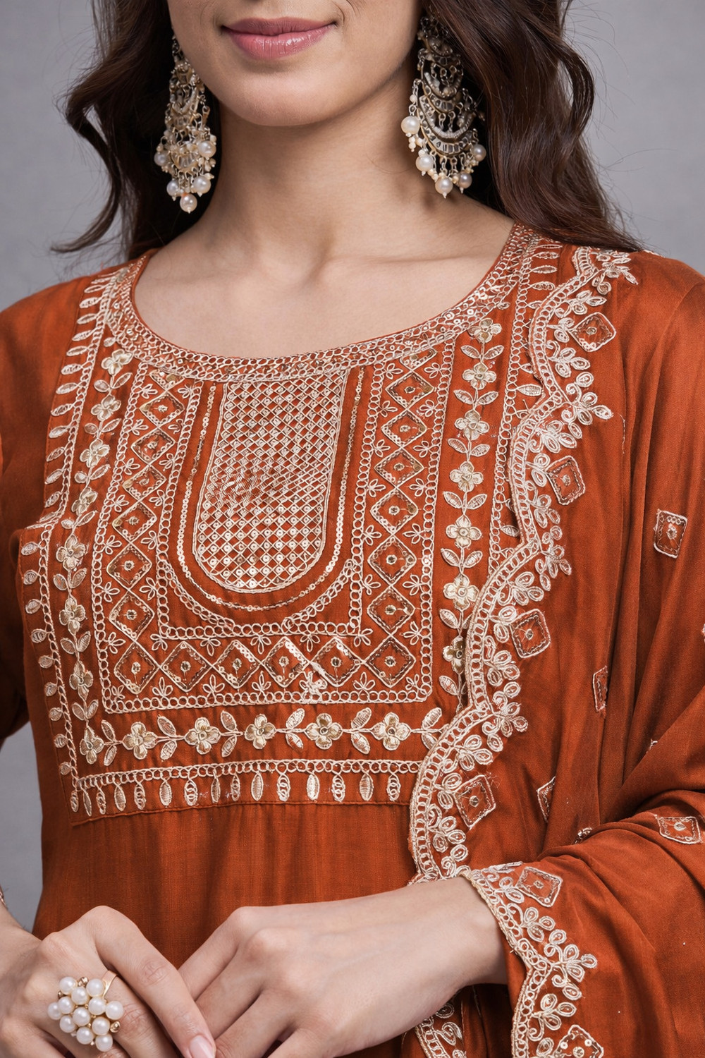 Image of HIYVAA Women Kurta Pant Dupatta Set