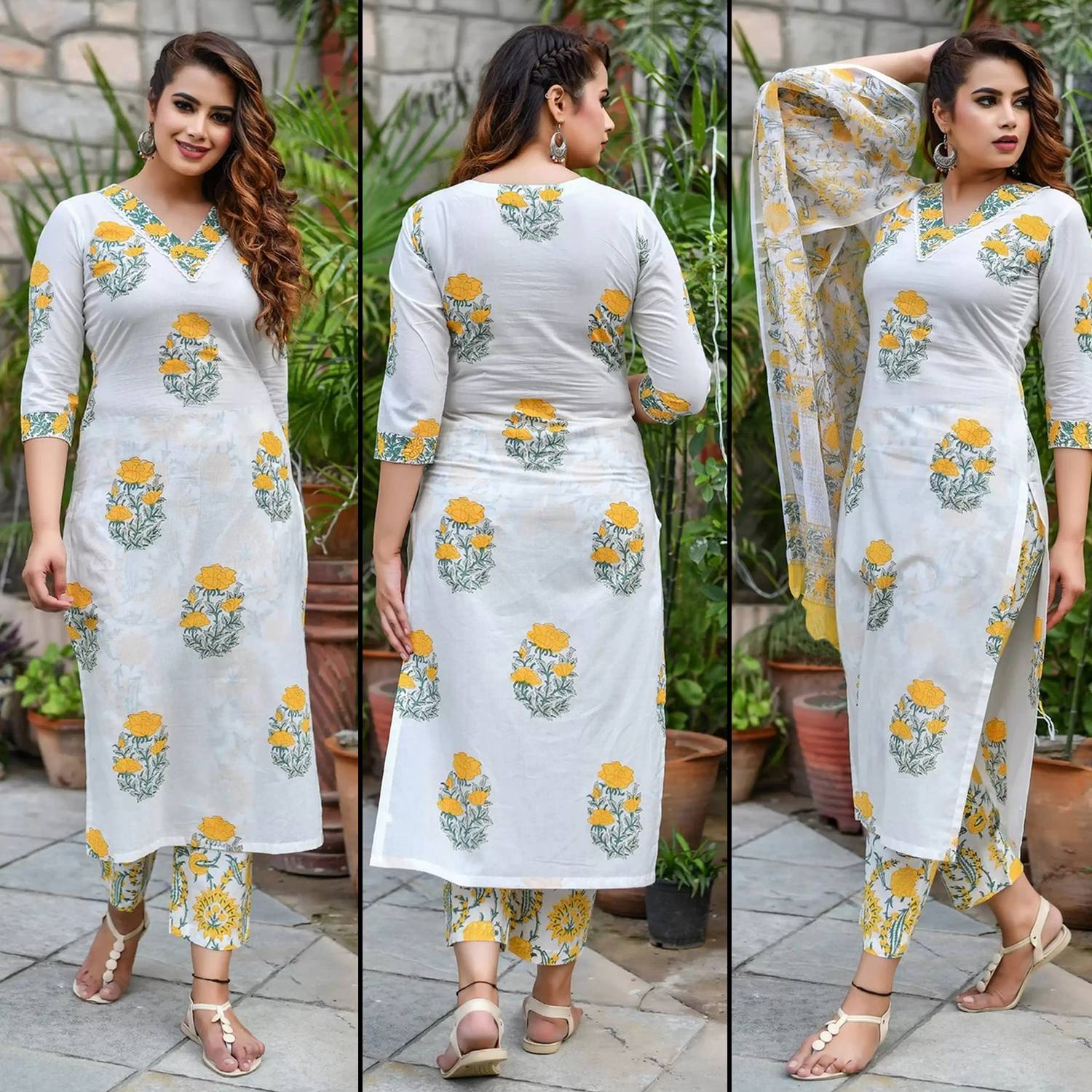 7Threads Women Kurta Pant Dupatta Set