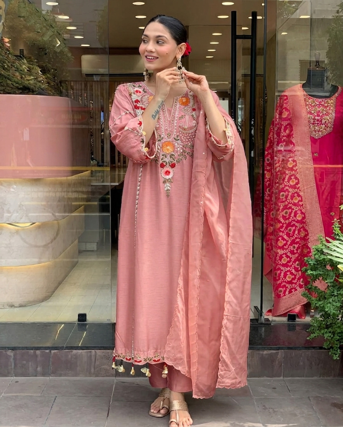 Image of PRASAANCREATION Women Kurta Pant Dupatta Set