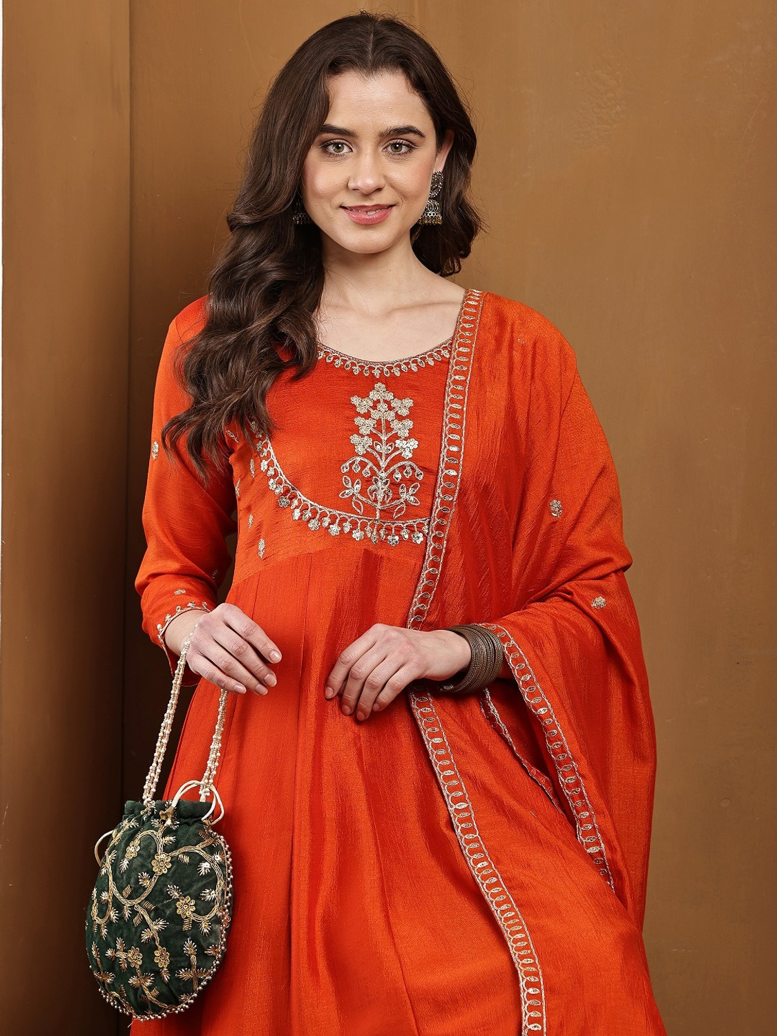 Image of dharmkunj Women Kurta Pant Dupatta Set