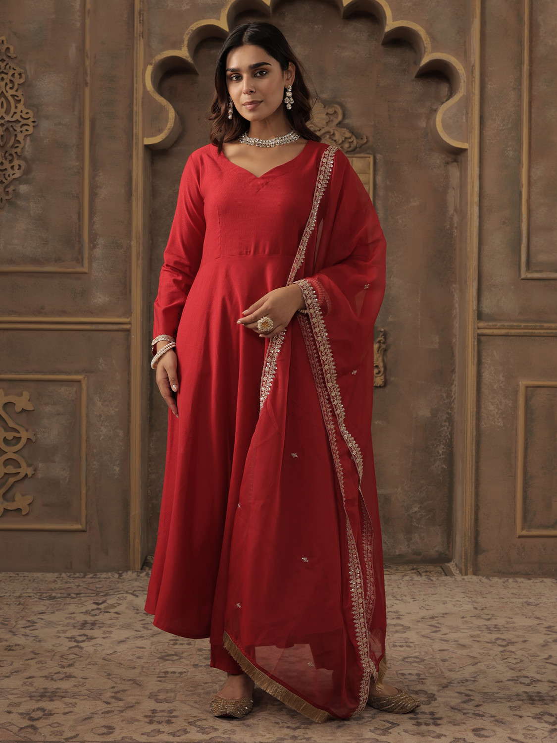 Image of Indo Era Women Kurta Pant Dupatta Set