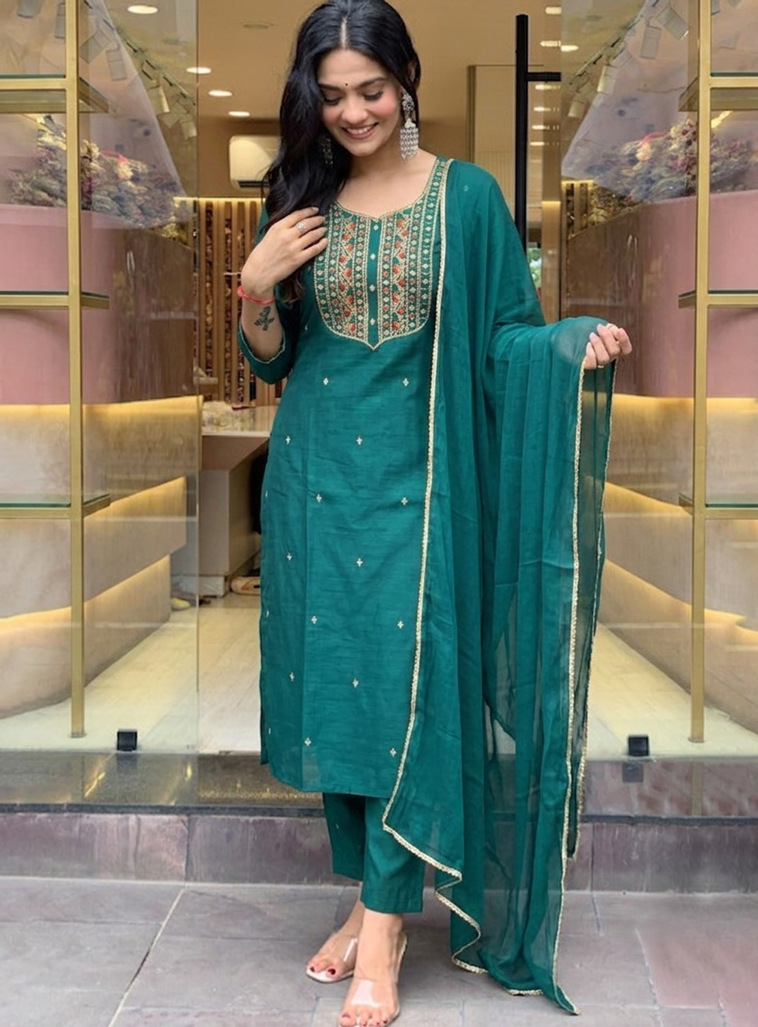 Image of SAJRIKA Women Kurti Pant Dupatta Set