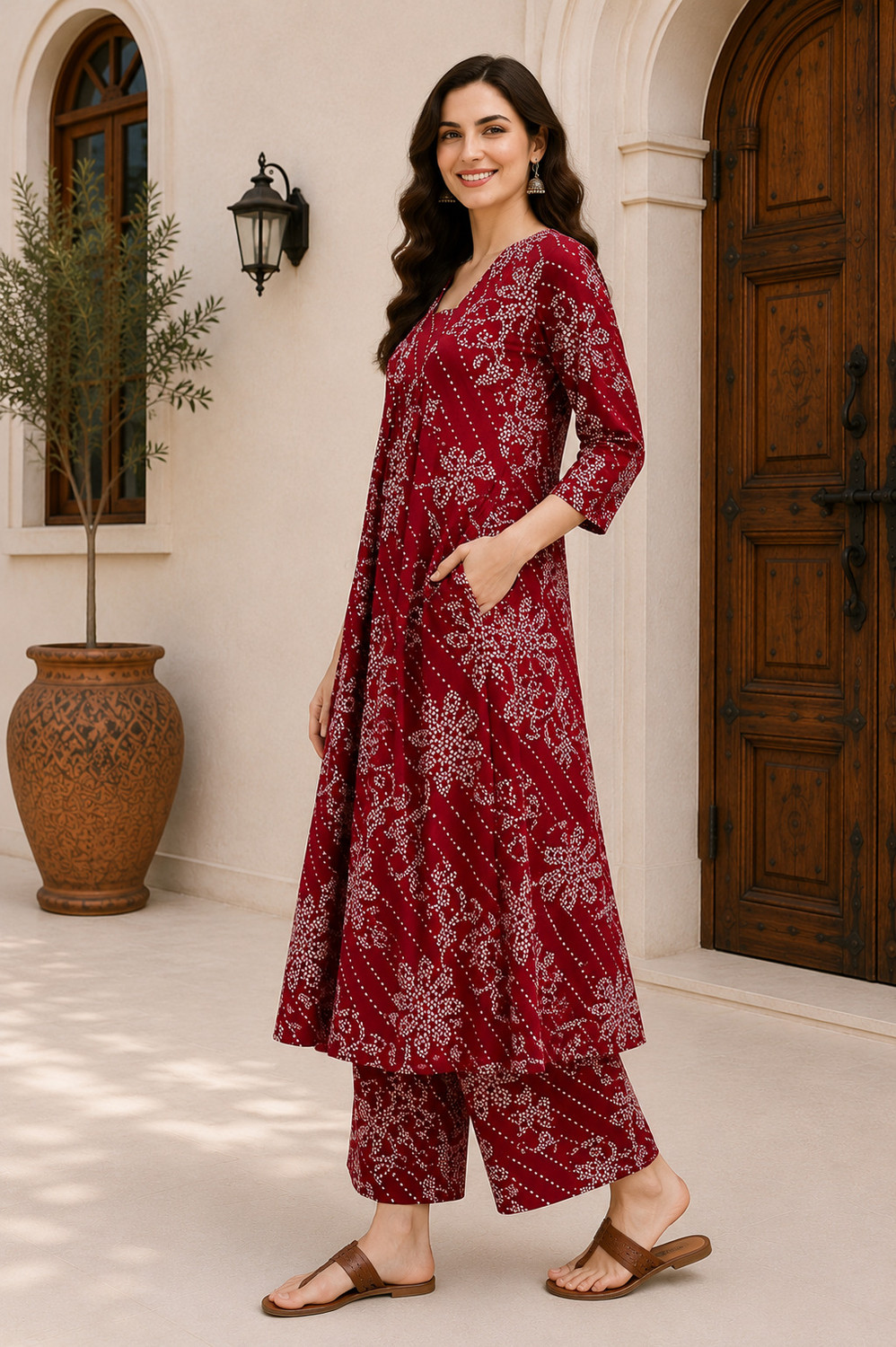 Image of DSK STUDIO Women Kurta Palazzo Set
