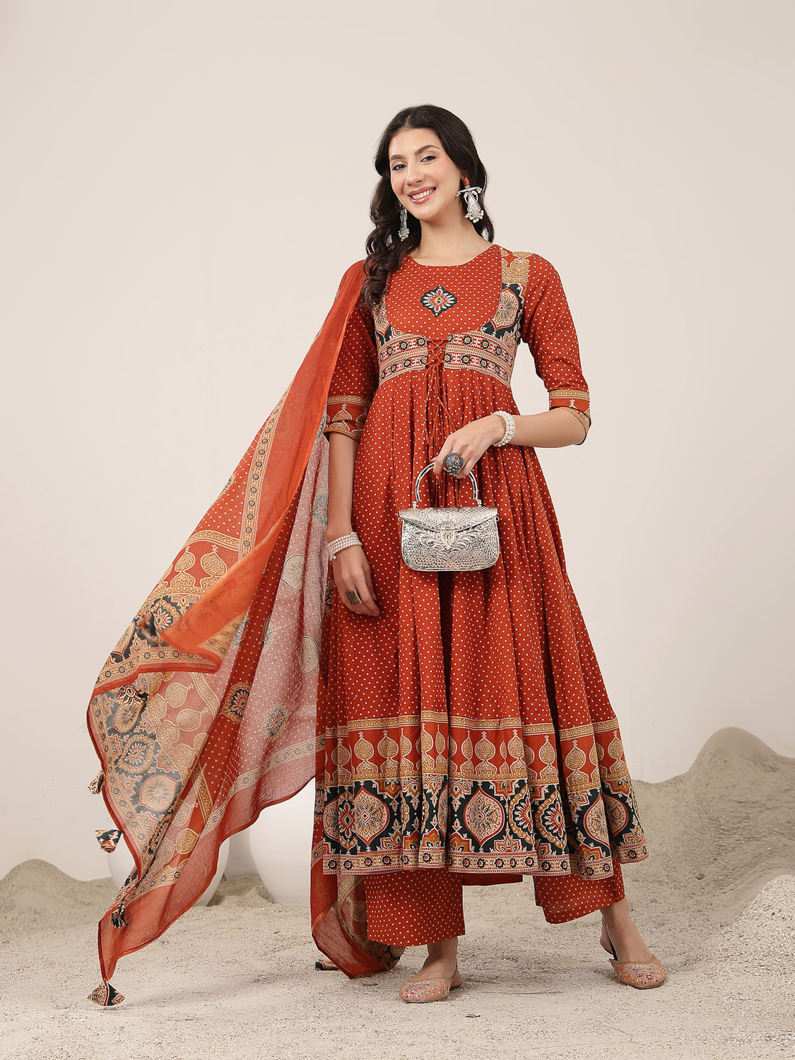 Image of KIMAYRA Women Kurta Palazzo Dupatta Set