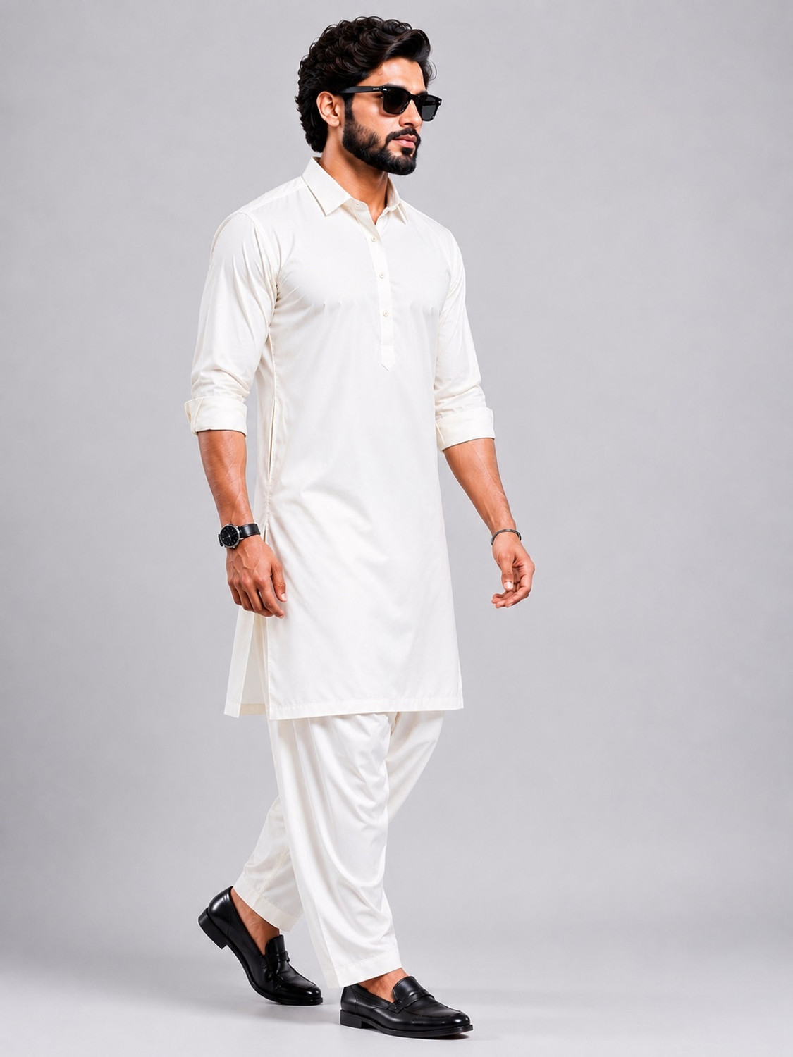 Image of Krishiv Fashion Men Kurta Salwar Set