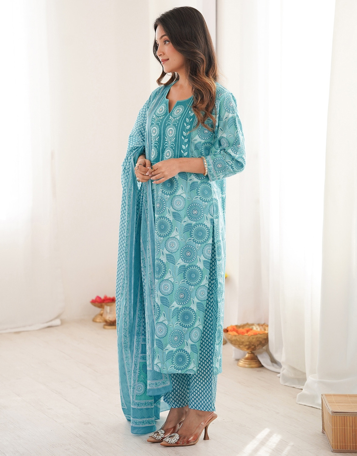 Image of Tasrika Women Kurti Pant Dupatta Set