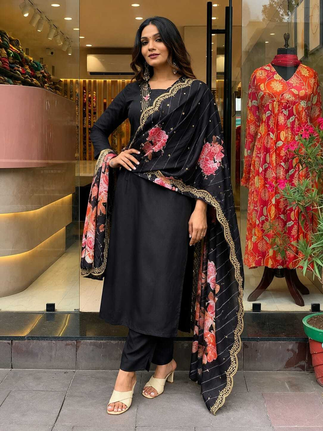 Image of Veelana Women Kurti Pant Dupatta Set