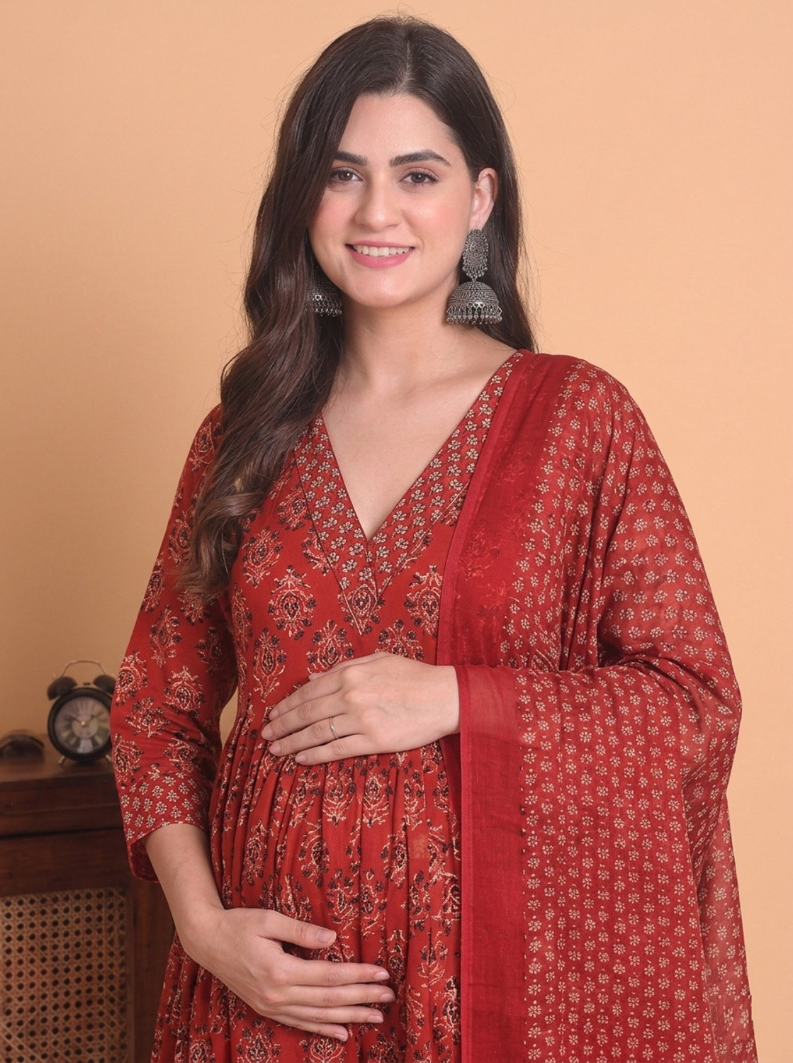 Image of sky fab Women Kurta Pant Dupatta Set