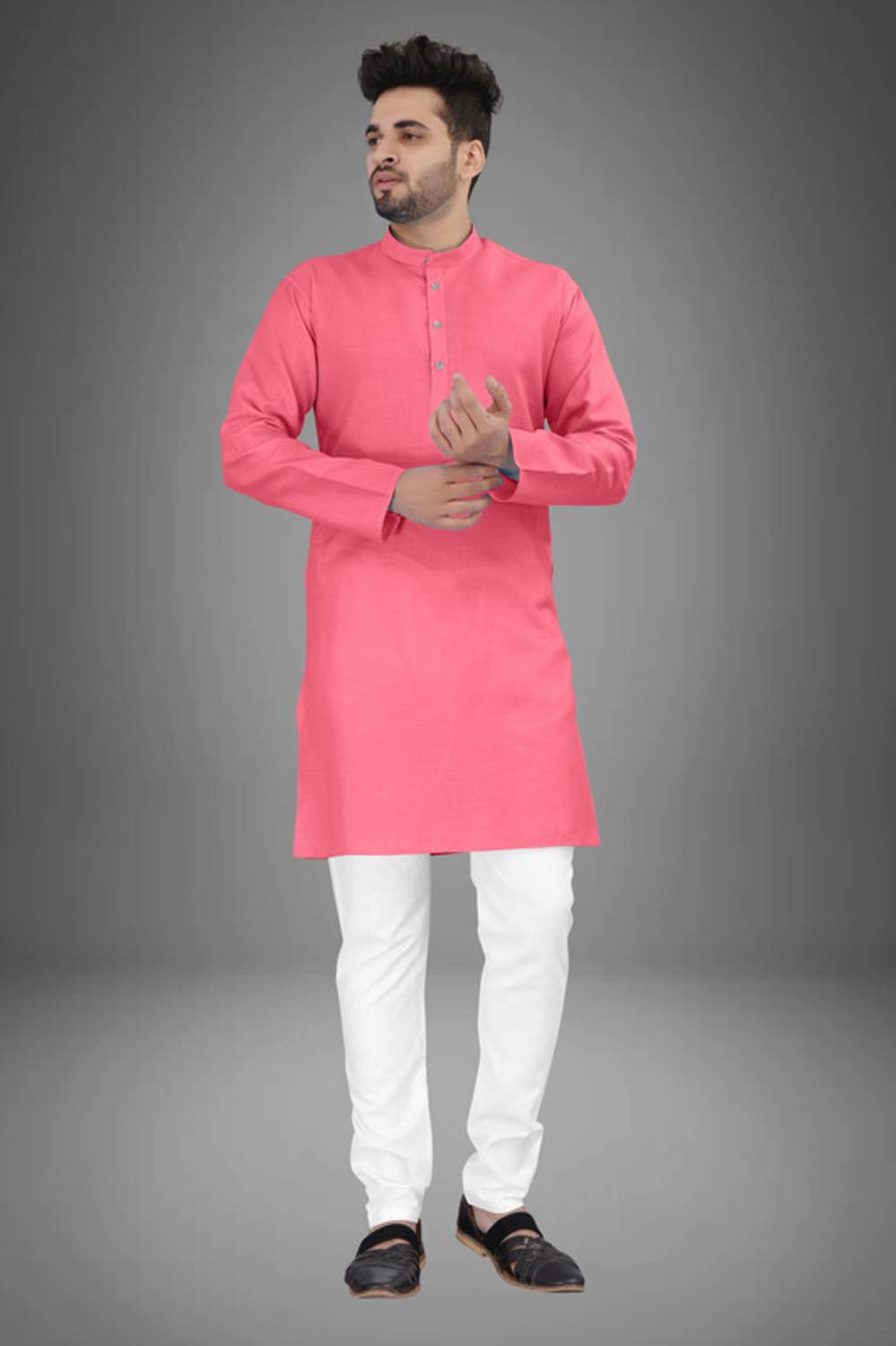 CRYSTALREVENUE Men Solid Straight Kurta