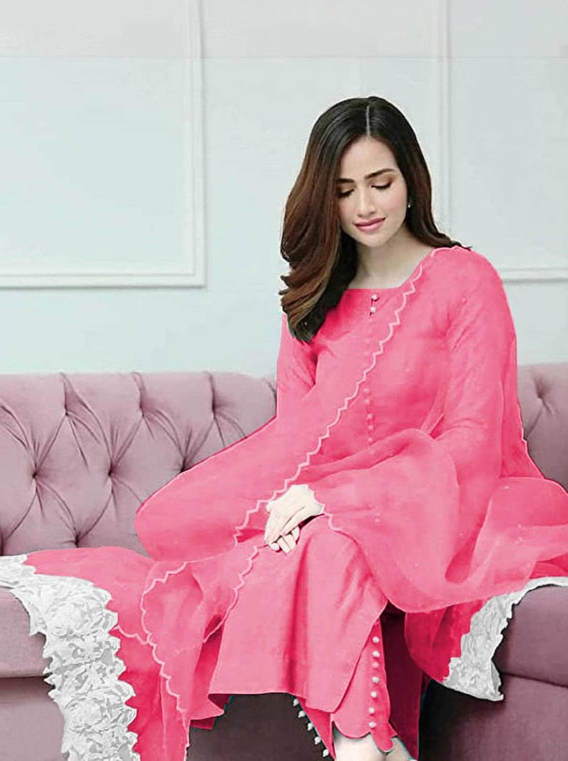 Aatvi Women Kurta Pant Attached Dupatta Set