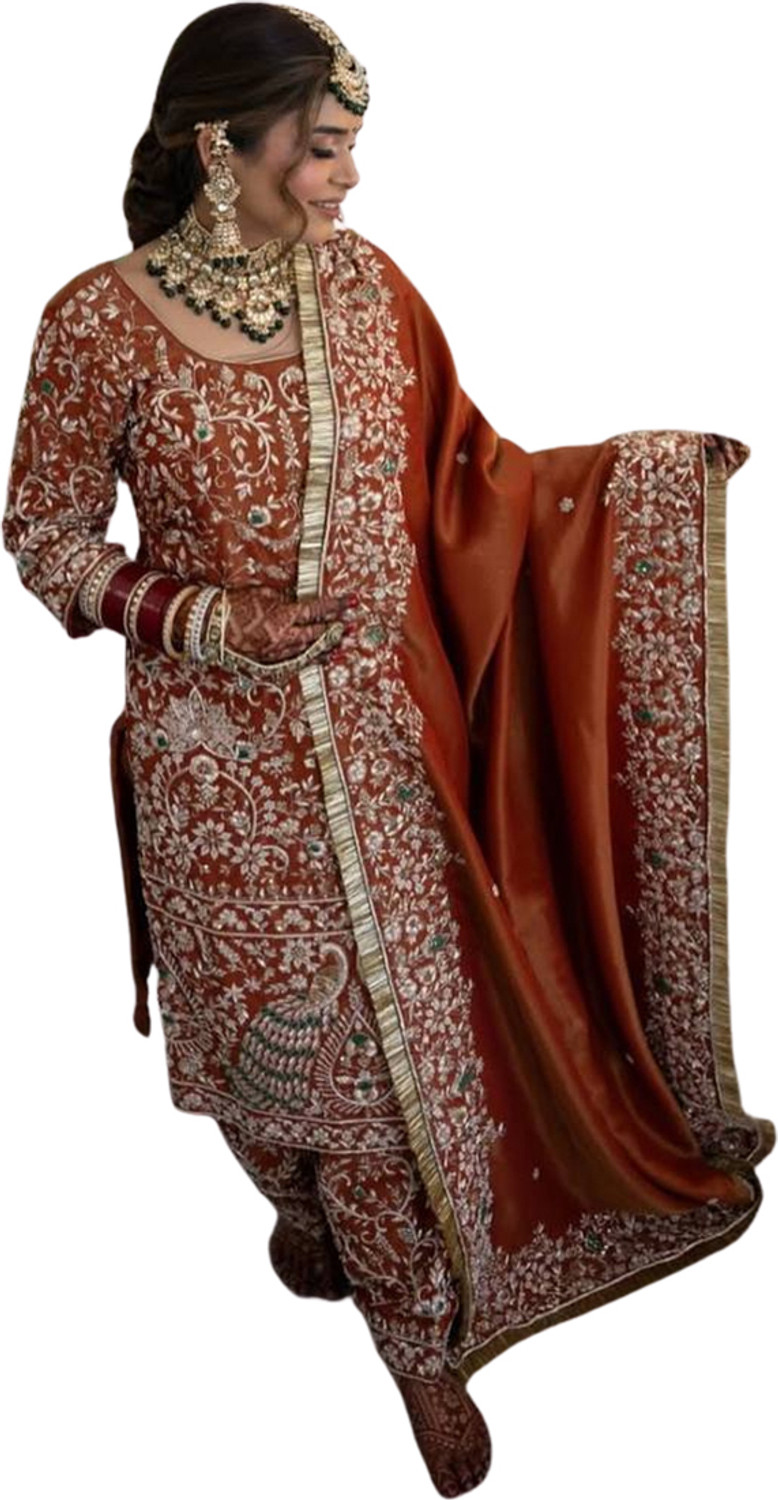 Image of ADOLTEXTILE Women Ethnic Top Palazzo Dupatta Set