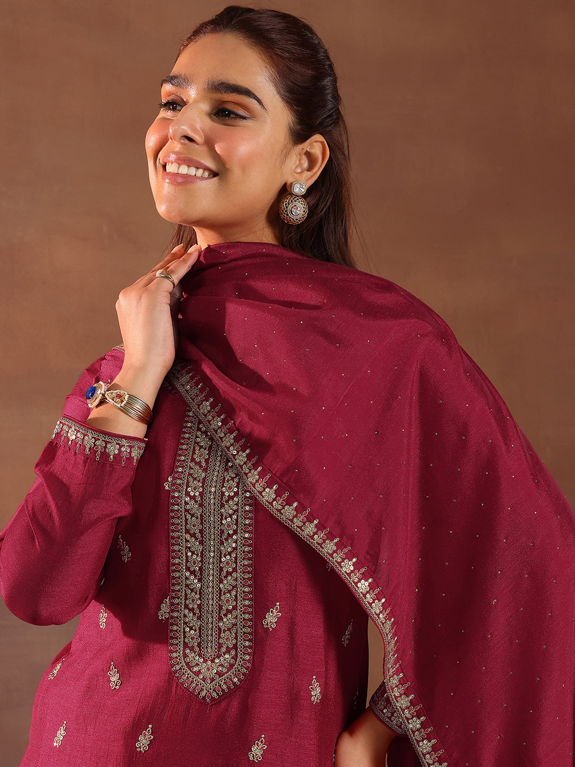 LIBAS Women Kurta Pant Dupatta Set