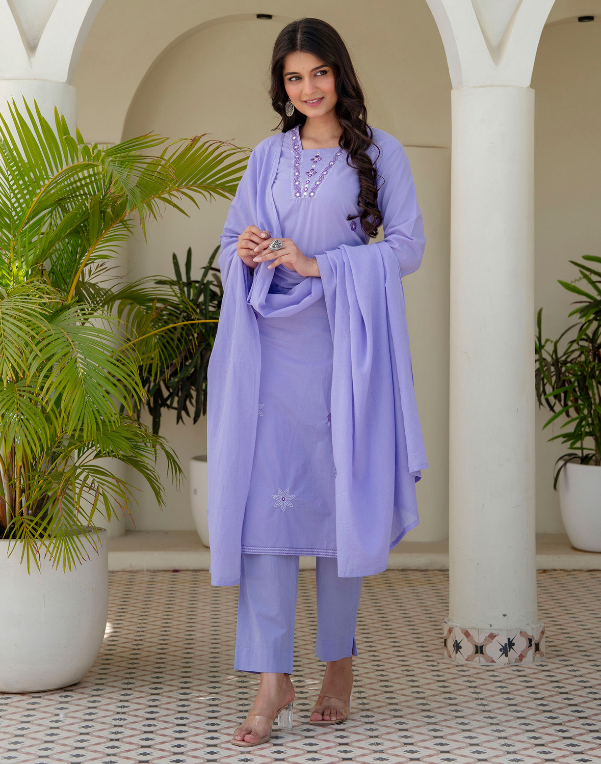 Image of Skylee Women Kurta Pant Dupatta Set