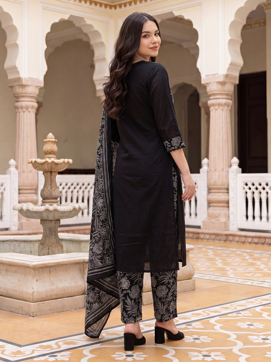 Image of Indo Era Women Kurta Pant Dupatta Set