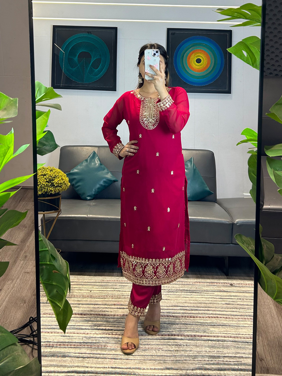 Image of Trijal Fab Women Kurta Pant Dupatta Set