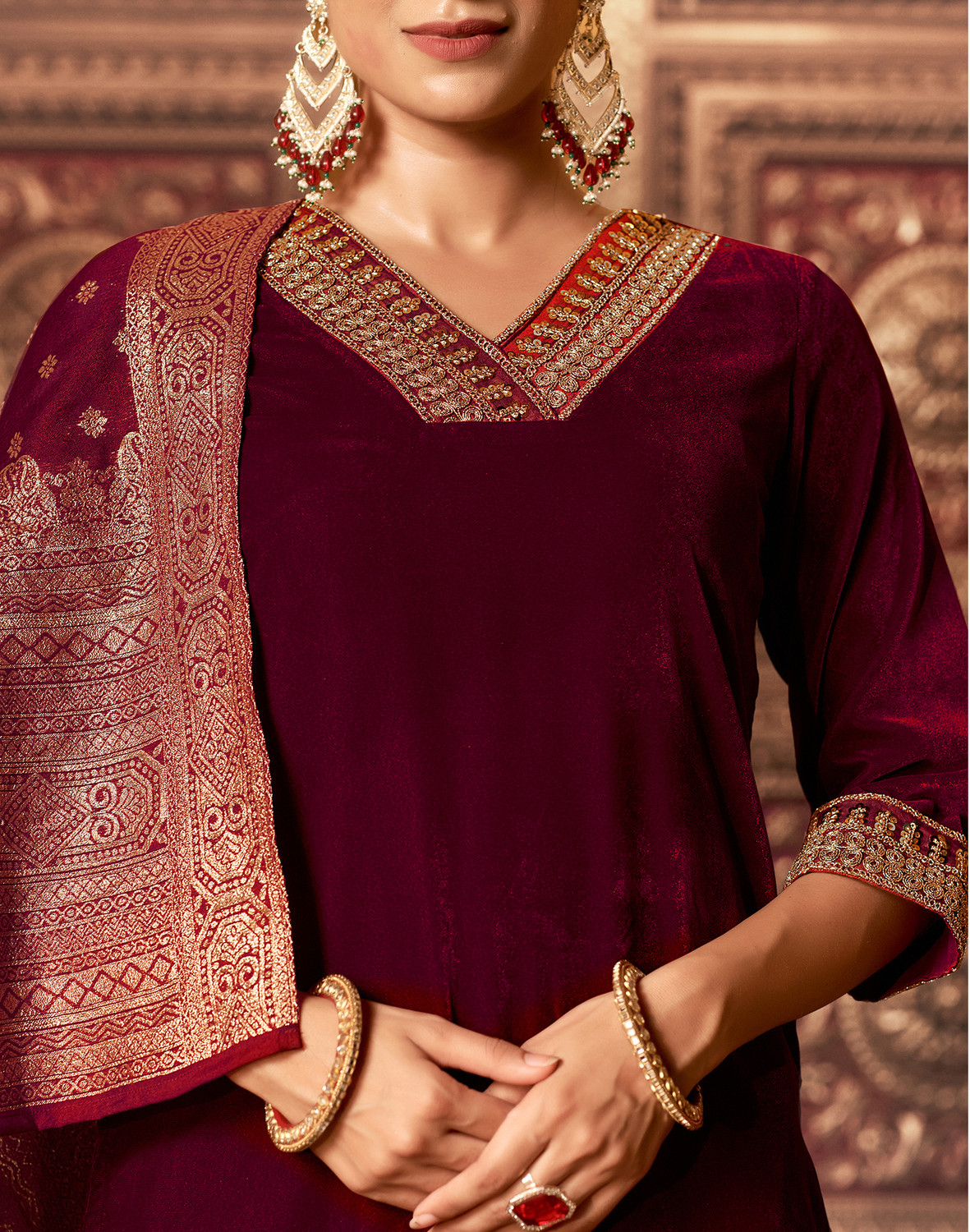 Image of Skylee Women Kurta Pant Dupatta Set
