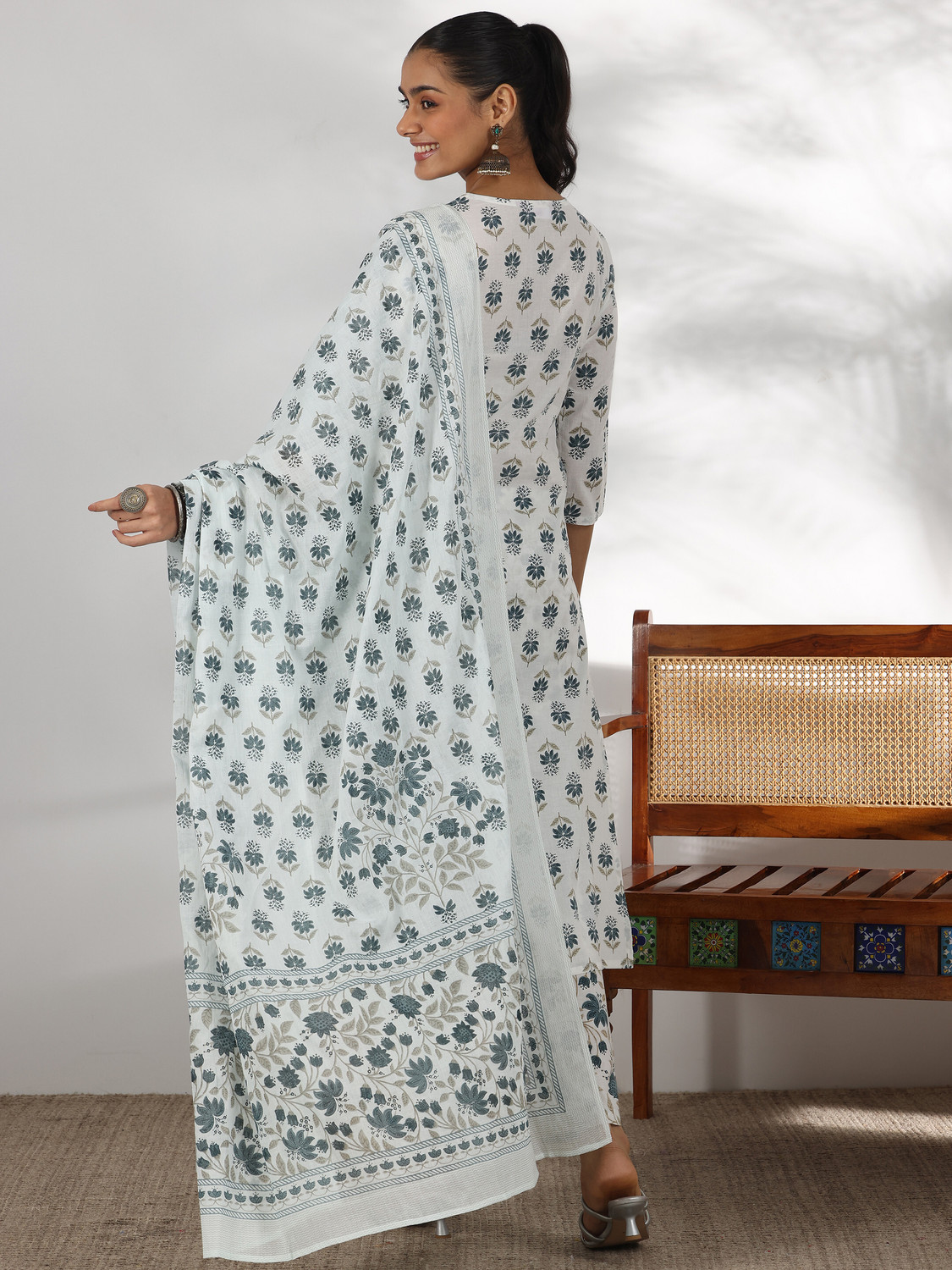 Image of LIBAS Women Kurta Palazzo Dupatta Set