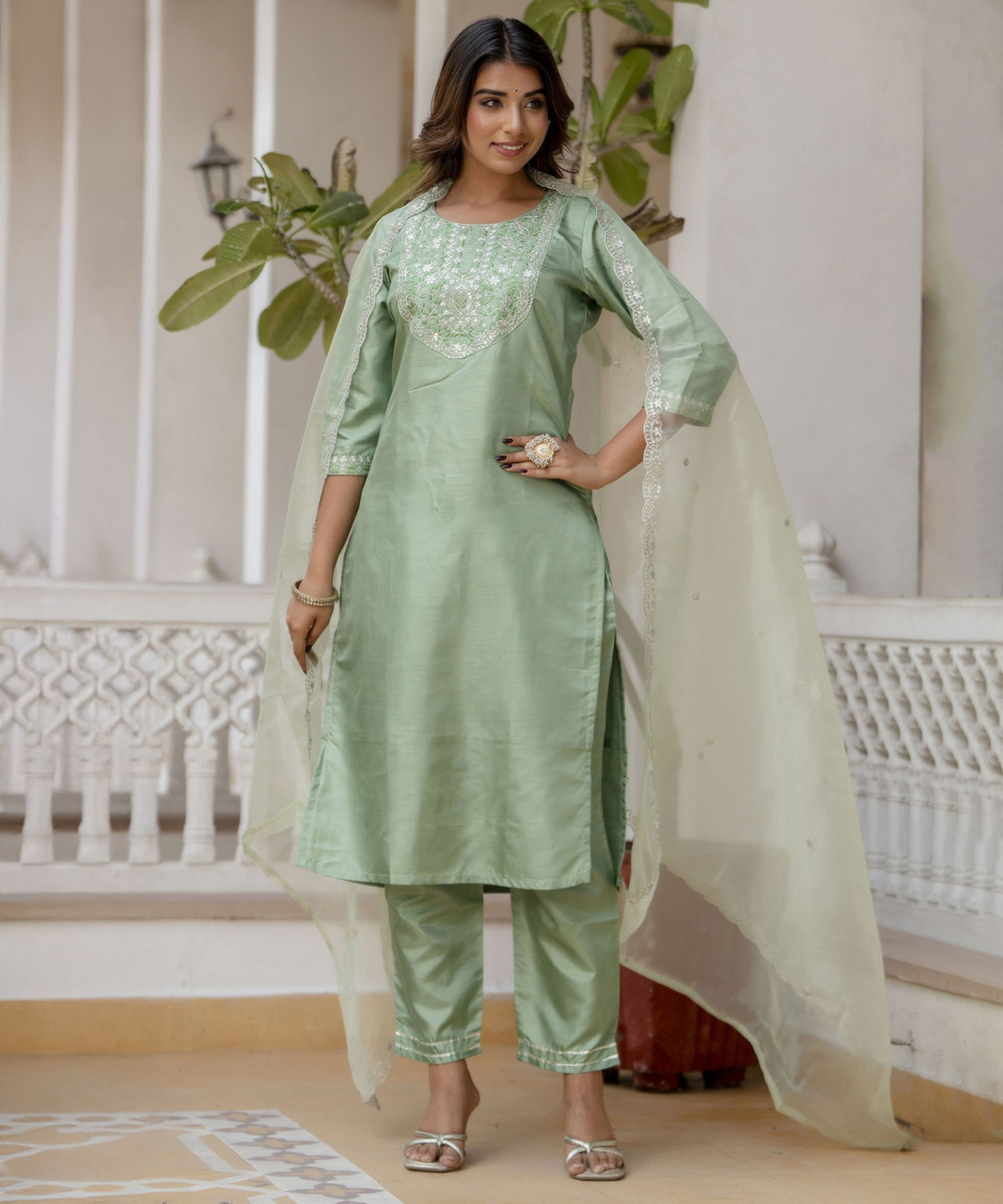 Image of VredeVogel Women Kurta Pant Dupatta Set