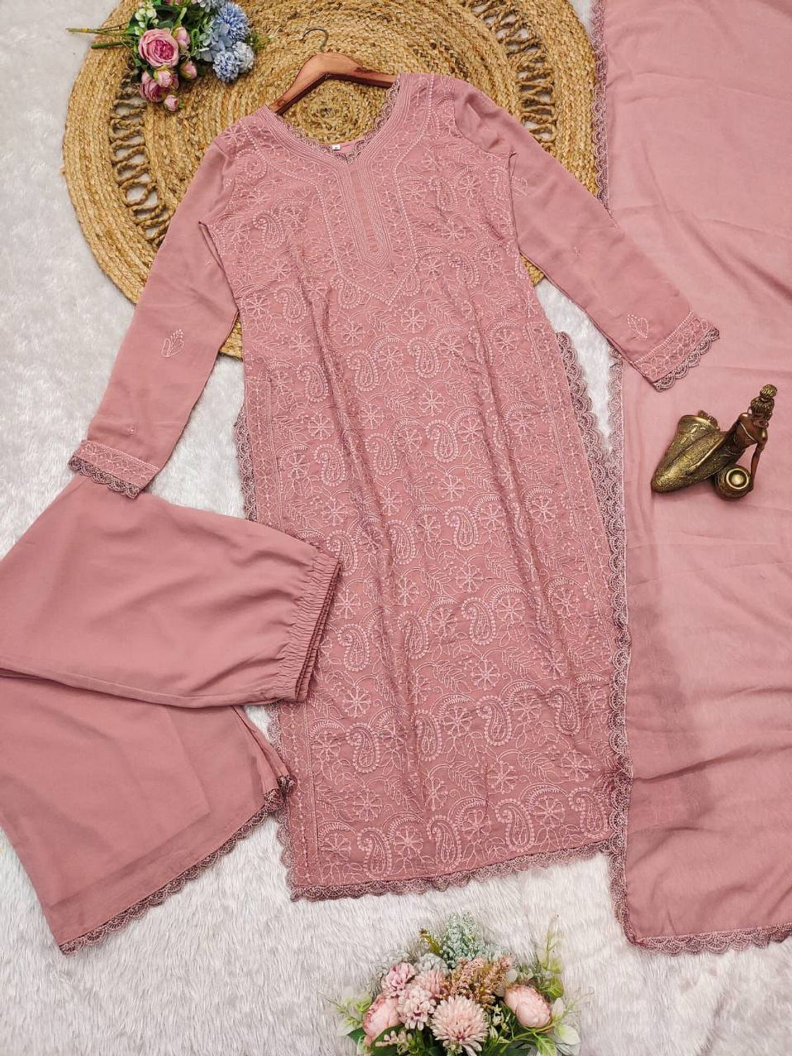 Image of MAYURI FASHION Printed Kurta, Palazzo & Dupatta Set